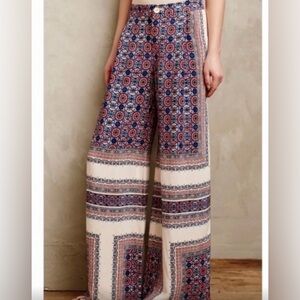 Anthropologie Elevenses Yida Medallion Printed Wide Leg Palazzo